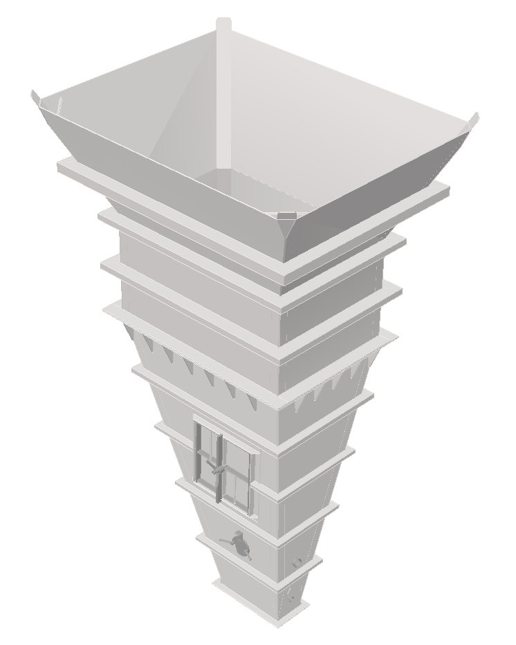 hoppers 3D square silos