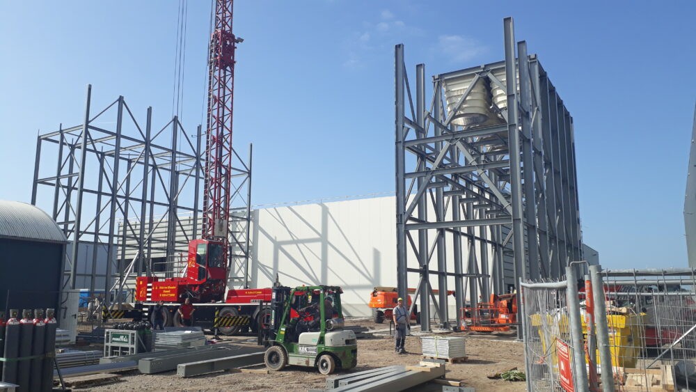 square silo block under construction